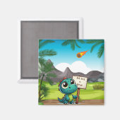 niedlicher, lustiger Dinosaurier Magnet (Vorderseite/Rückseite)