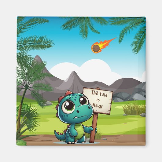 niedlicher, lustiger Dinosaurier Magnet (Vorne)