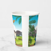 niedlicher, lustiger Dinosaurier Pappbecher (Links)