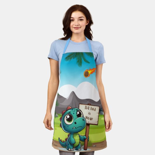 niedlicher, lustiger Dinosaurier Schürze (Getragen)
