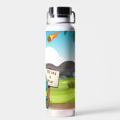 niedlicher, lustiger Dinosaurier Trinkflasche (Rückseite)