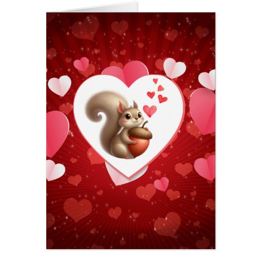 Niedlicher, lustiger Eichhörnchen-Valentinstag (Vorne)