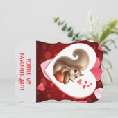 Niedlicher, lustiger Eichhörnchen-Valentinstag Feiertagskarte (Stehend Vorderseite)