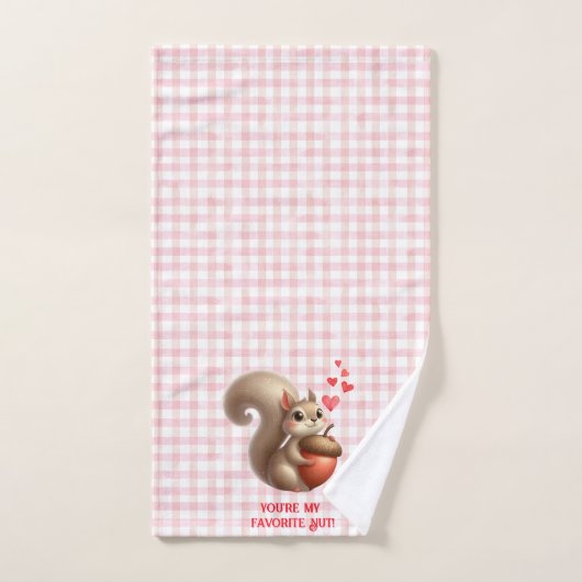 Niedlicher, lustiger Eichhörnchen-Valentinstag Handtuch (Handtuch)