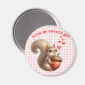Niedlicher, lustiger Eichhörnchen-Valentinstag Magnet (Vorderseite/Rückseite)