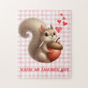 Niedlicher, lustiger Eichhörnchen-Valentinstag Puzzle