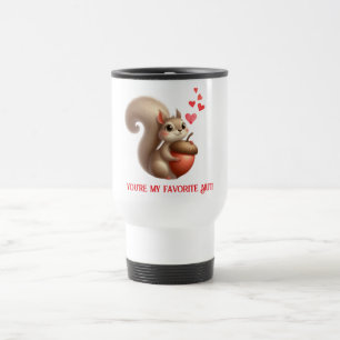 Niedlicher lustiger Eichhörnchen Valentinstag Reisebecher