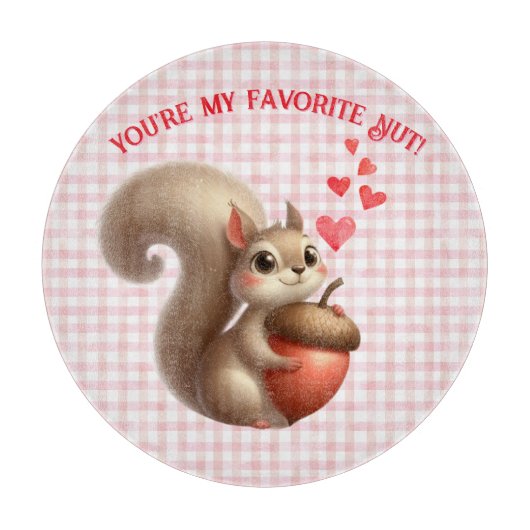 Niedlicher, lustiger Eichhörnchen-Valentinstag Schneidebrett (Vorderseite)