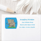 Niedlicher, lustiger Elefant mit Vogel auf Cartoon (Insitu)