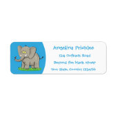 Niedlicher, lustiger Elefant mit Vogel auf Cartoon (Vorne)