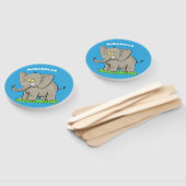 Niedlicher, lustiger Elefant mit Vogel auf Cartoon Fächer (Non-assembled)