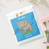 Niedlicher, lustiger Elefant mit Vogel auf Cartoon Geschenktütchen (Versiegelt)