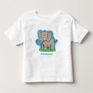 Niedlicher, lustiger Elefant mit Vogel auf Cartoon Kleinkind T-shirt