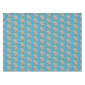 Niedlicher, lustiger Elefant mit Vogel auf Cartoon Tischdecke (Vorderseite (Horizontal))