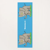 Niedlicher, lustiger Elefant mit Vogel auf Cartoon Yogamatte (Rückseite)