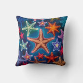 Niedlicher, lustiger, farbiger Starfish im Meer Kissen (Rückseite)