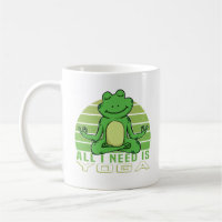 Niedlicher lustiger Frosch beim Yoga. lustige Yoga