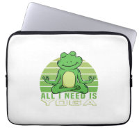 Niedlicher lustiger Frosch beim Yoga. lustige Yoga
