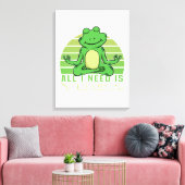 Niedlicher lustiger Frosch beim Yoga. lustige Yoga Leinwanddruck (Insitu (Wohnzimmer))