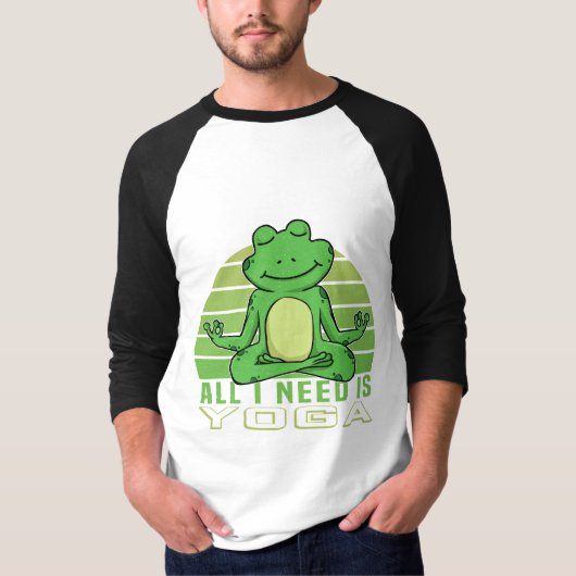 Niedlicher lustiger Frosch beim Yoga. lustige Yoga T-Shirt (Vorderseite)