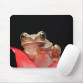 Niedlicher, lustiger Frosch, der auf Lilie - Mousepad (Mit Mouse)