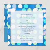 Niedlicher, lustiger, glücklicher, blauer Polka ha Einladung (Vorne/Hinten)