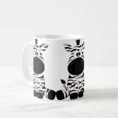 Niedlicher, lustiger, glücklicher Cartoon Zebra. Kaffeetasse (Vorderseite Links)