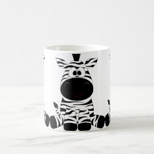 Niedlicher, lustiger, glücklicher Cartoon Zebra. Kaffeetasse