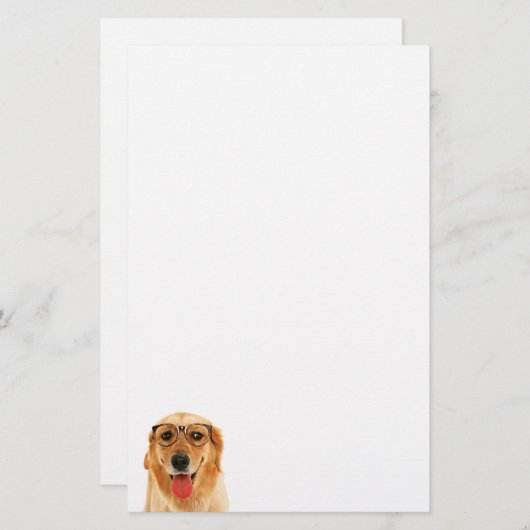 Niedlicher lustiger Golden Retriever Briefpapier (Vorne/Hinten)