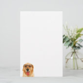 Niedlicher lustiger Golden Retriever Briefpapier (Stehend Vorderseite)