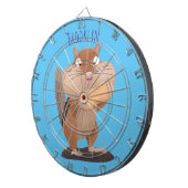 Niedlicher lustiger großer Wangen-Chipmunk-Cartoon Dartscheibe (Vorderseite rechts)