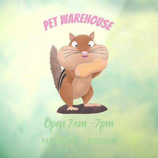 Niedlicher lustiger großer Wangen-Chipmunk-Cartoon Fensteraufkleber (Blatt 3)