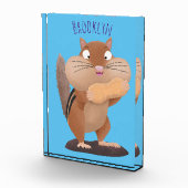 Niedlicher lustiger großer Wangen-Chipmunk-Cartoon Fotoblock (Rechts)