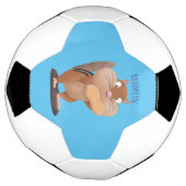 Niedlicher lustiger großer Wangen-Chipmunk-Cartoon Fußball (Gedreht)