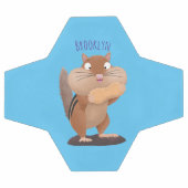 Niedlicher lustiger großer Wangen-Chipmunk-Cartoon Fußball (Flach)