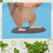 Niedlicher lustiger großer Wangen-Chipmunk-Cartoon Geschirrtuch (Gefaltet)