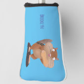 Niedlicher lustiger großer Wangen-Chipmunk-Cartoon Golf Headcover (Rotieren 90)