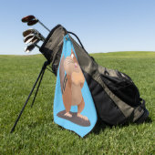 Niedlicher lustiger großer Wangen-Chipmunk-Cartoon Golfhandtuch (Gras)