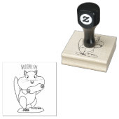Niedlicher lustiger großer Wangen-Chipmunk-Cartoon Gummistempel (Stempel)