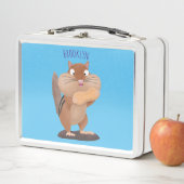 Niedlicher lustiger großer Wangen-Chipmunk-Cartoon Metall Brotdose (Beispiel)