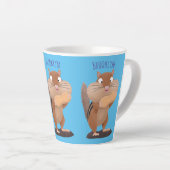 Niedlicher lustiger großer Wangen-Chipmunk-Cartoon Milchtasse (Rechte Ecke)