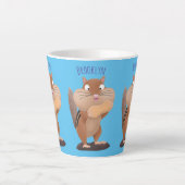 Niedlicher lustiger großer Wangen-Chipmunk-Cartoon Milchtasse (Vorderseite)