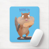 Niedlicher lustiger großer Wangen-Chipmunk-Cartoon Mousepad (Mit Mouse)