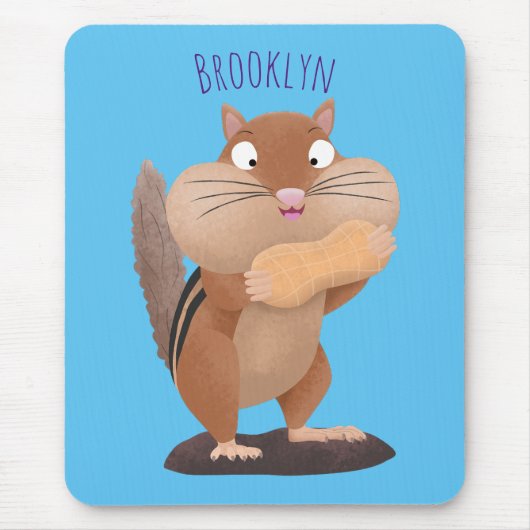 Niedlicher lustiger großer Wangen-Chipmunk-Cartoon Mousepad (Vorne)