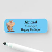 Niedlicher lustiger großer Wangen-Chipmunk-Cartoon Namensschild (Beispiel)