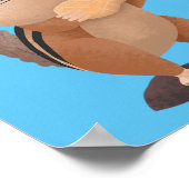 Niedlicher lustiger großer Wangen-Chipmunk-Cartoon Poster (Ecke)