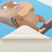 Niedlicher lustiger großer Wangen-Chipmunk-Cartoon Sherpadecke (3/4)