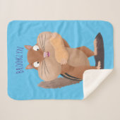 Niedlicher lustiger großer Wangen-Chipmunk-Cartoon Sherpadecke (Vorderseite (Horizontal))
