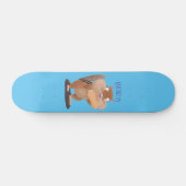 Niedlicher lustiger großer Wangen-Chipmunk-Cartoon Skateboard (Horizontal)