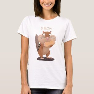 Niedlicher lustiger großer Wangen-Chipmunk-Cartoon T-Shirt